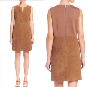 Max Mara Suede Sleeveless Dress Size 14 US Tan Brown